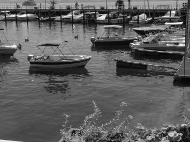 Meersburg, Almanya 'daki göl kentinde.