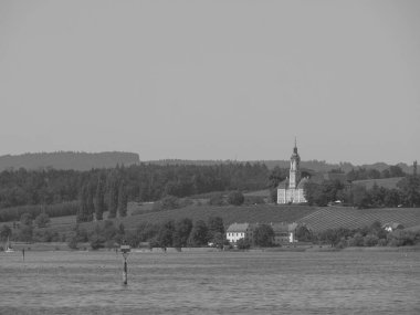 Meersburg, Almanya 'daki göl kentinde.