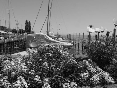 Meersburg, Almanya 'daki göl kentinde.