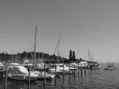 Meersburg, Almanya 'daki göl kentinde.