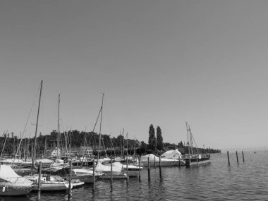 Meersburg, Almanya 'daki göl kentinde.