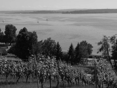 Meersburg, Almanya 'daki göl kentinde.