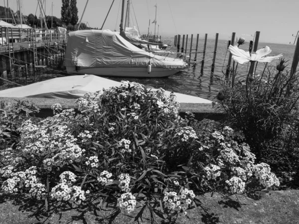 Meersburg, Almanya 'daki göl kentinde.