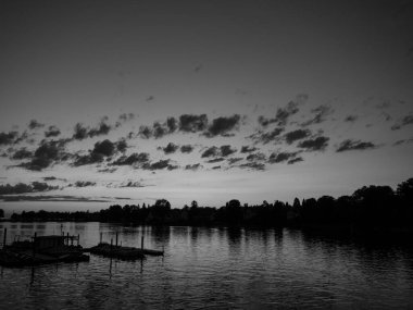 Göl kenarındaki Lindau şehrinde.