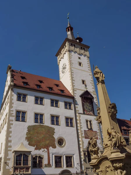 Miasto Wuerzburg Nad Rzeką Główną — Zdjęcie stockowe