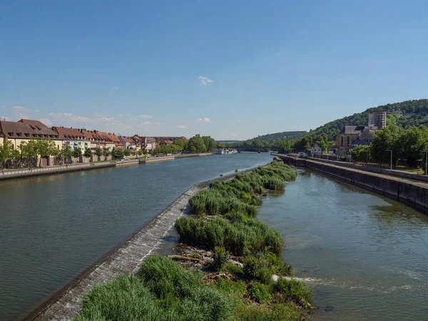 Wuerzburg Városa Folyónál — Stock Fotó