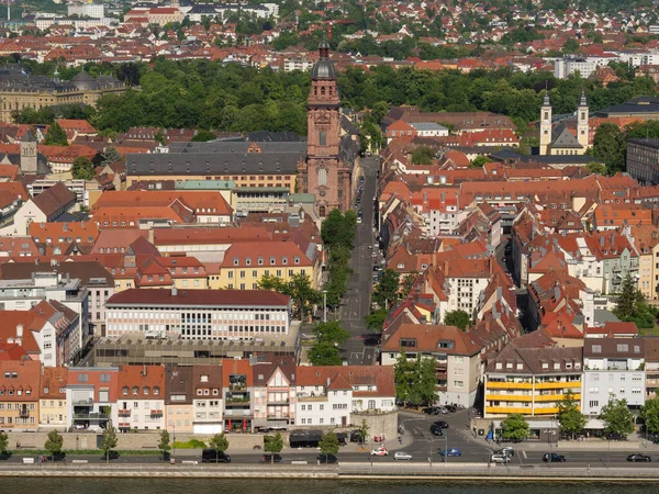 Wuerzburg Városa Folyónál — Stock Fotó