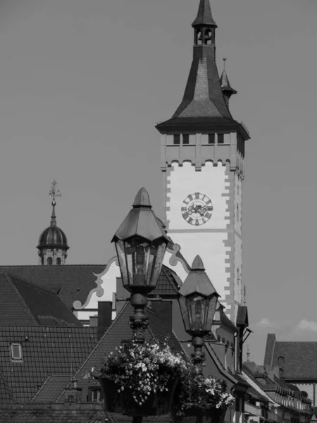 Город Вюрцбург Берегу Реки — стоковое фото