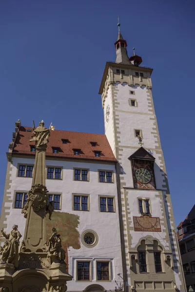 Miasto Wuerzburg Nad Rzeką Główną — Zdjęcie stockowe