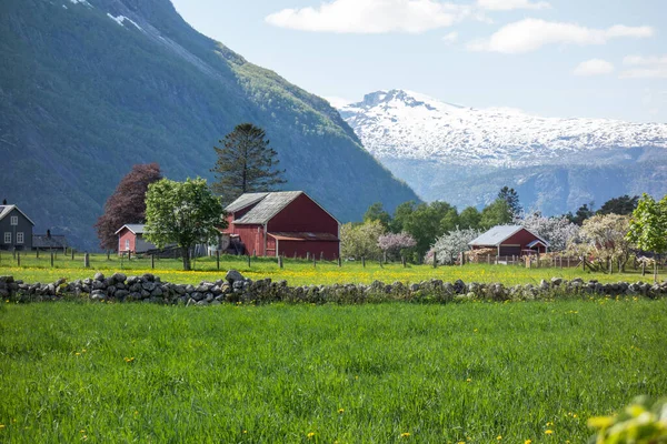 Eidfjord Város Norvégiában — Stock Fotó