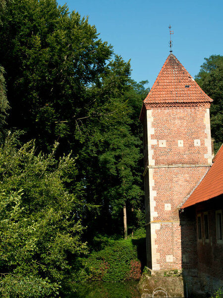 castle and park in the german muensterland