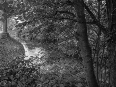 Coesfeld şehri Almanya 'da Berkel nehrinde.