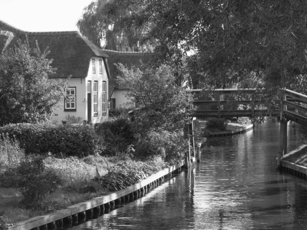 Kis Falu Giethoorn Hollandiában — Stock Fotó