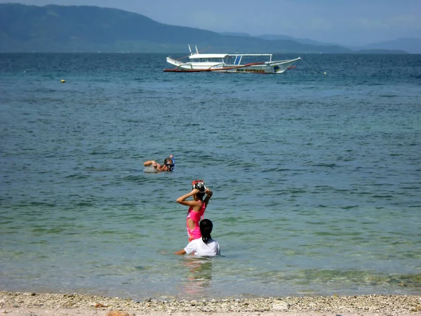 Widok Majestatyczną Plażę Sabang Filipinach Grudnia 2011 — Zdjęcie stockowe
