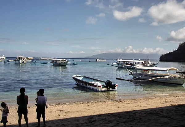 Piękna Plaża Wybrzeżu Sabang Filipinach Listopada 2009 — Zdjęcie stockowe
