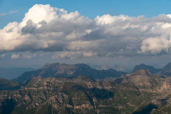 Валли Швейцарія Серпня 2021 Року Терріфічна Панорама Вершини Гори Фанеллхорн — стокове фото