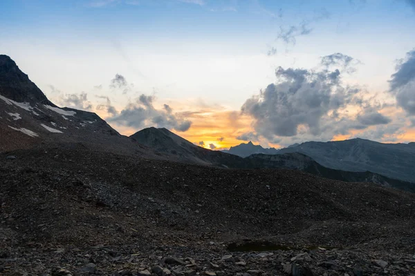 Vals Switzerland August 2021 Magical Sunset Colorful Sky Mount Fanellhorn — Stock Photo, Image