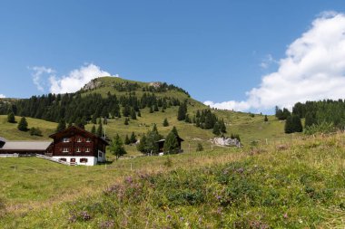 Arosa, İsviçre, 15 Ağustos 2021 Yürüyüş sırasında muhteşem bir manzara