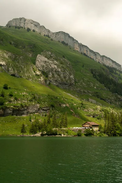 Appenzell Suiza Junio 2021 Increíble Panorama Lago Seealpsee Entre Idílico — Foto de Stock