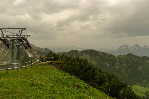 Sareis Liechtenstein Czerwca 2021 Widok Góry Pochmurny Dzień — Zdjęcie stockowe