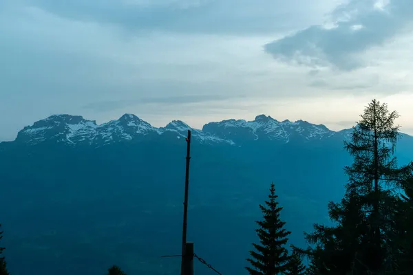 Гафлей Ліхтенштейн Червня 2021 Вид Над Альпами Відразу Після Заходу — стокове фото