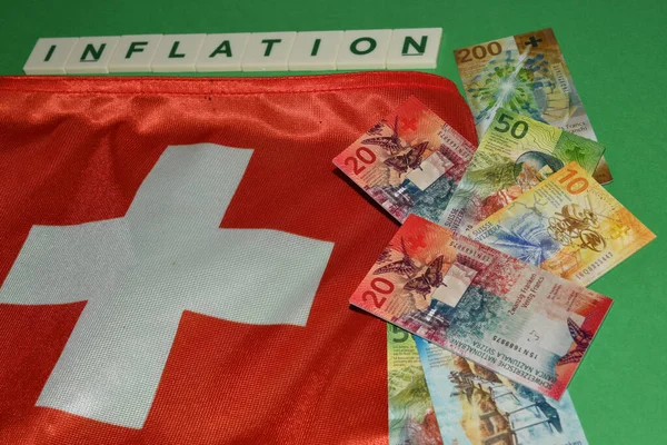 Vaduz Lihtenştayn Kasım 2021 Oyuncak Para Enflasyon Sözcüğüyle Sviçre Ulusal — Stok fotoğraf