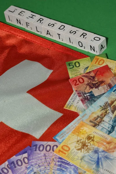 Vaduz Lihtenştayn Kasım 2021 Oyuncak Para Enflasyon Sözcüğüyle Sviçre Ulusal — Stok fotoğraf
