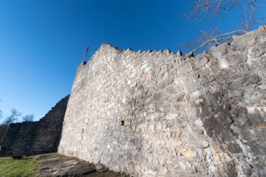 Schellenberg, Lihtenştayn, 31 Aralık 2021 Orta Çağ 'dan kalma tarihi şato harabesi