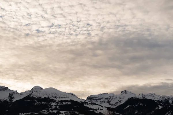Vaduz Liechtenstein December 2021 Cloud Scenery Late Afternoon Majestic Alps — стокове фото