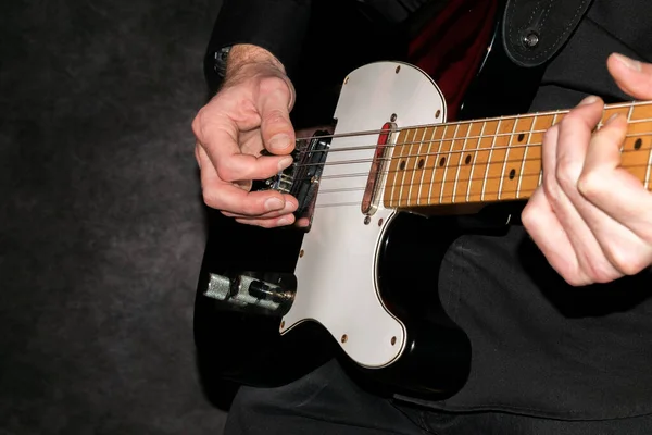 Vaduz Liechtenstein January 2022 Musician Performing Mexican Fender Telecaster Electric — Stock Photo, Image