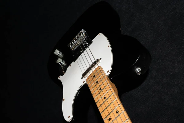 Vaduz Liechtenstein Januari 2022 Produktbild Mexikansk Fender Telecaster Elgitarr Svart — Stockfoto