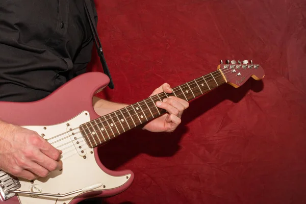 Vaduz Liechtenstein Gennaio 2022 Musicista Interpreta Una Fender Stratocaster Usa — Foto Stock