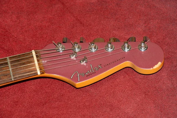Vaduz Liechtenstein Enero 2022 Fender Stratocaster Usa Guitarra Eléctrica Hecha —  Fotos de Stock