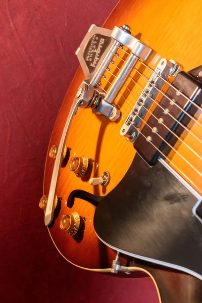 Vaduz Liechtenstein Stycznia 2022 Gitara Elektryczna Gibson 330 Wyprodukowana Usa — Zdjęcie stockowe