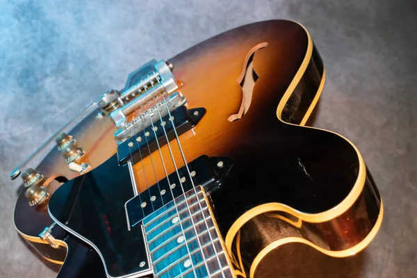 Vaduz Liechtenstein Stycznia 2022 Gitara Elektryczna Gibson 330 Wyprodukowana Usa — Zdjęcie stockowe