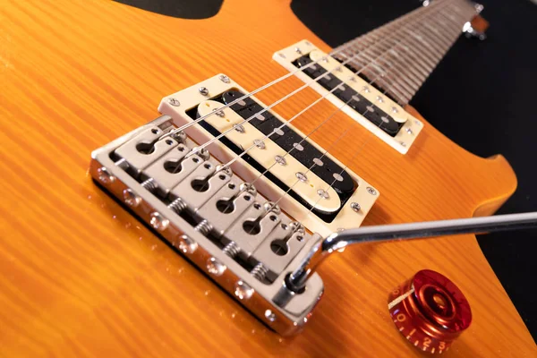 Vaduz Liechtenstein Janeiro 2022 Prs Santana Guitarra Elétrica Cor Amarela — Fotografia de Stock