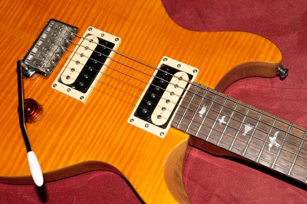 Vaduz Liechtenstein January 2022 Prs Santana Electric Guitar Color Yellow — Stock Photo, Image