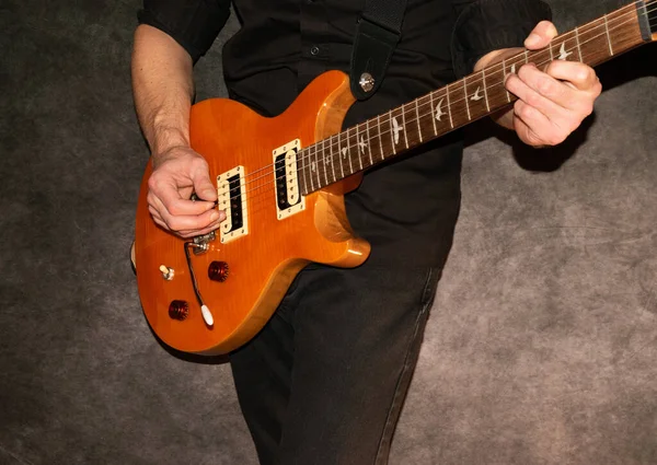 Vaduz Liechtenstein January 2022 Artist Performing Prs Santana Electric Guitar — Stock Photo, Image