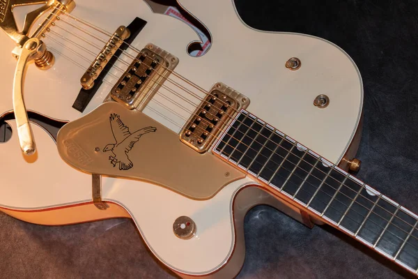 Vaduz Liechtenstein Januari 2022 Gretsch White Falcon Holle Body Elektrische — Stockfoto