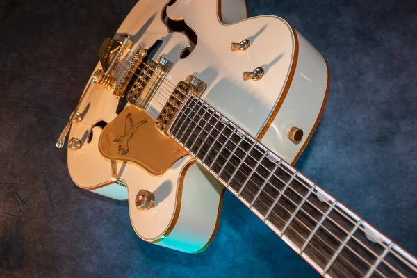 Vaduz Liechtenstein Januari 2022 Gretsch White Falcon Holle Body Elektrische — Stockfoto