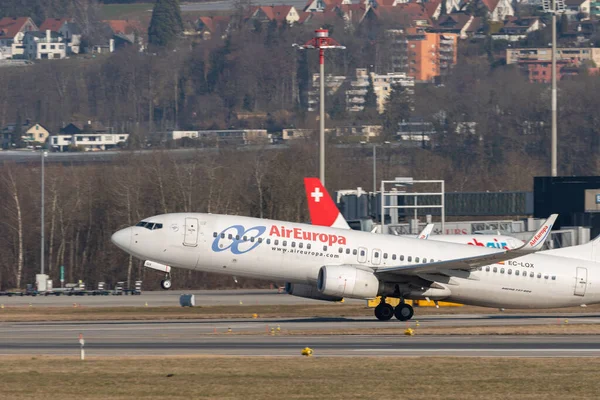 Zürich Schweiz Februari 2022 Air Europa Boeing 737 85P Flygplan — Stockfoto