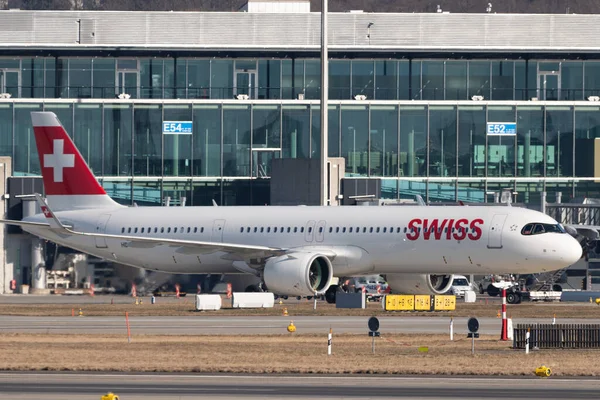 Zürich Schweiz Februari 2022 Swiss International Airlines Airbus A321 Neo — Stockfoto