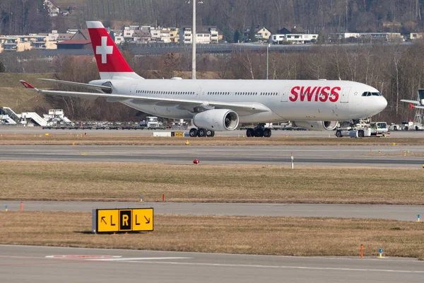 Zürich Schweiz Februari 2022 Swiss International Airlines Airbus A330 313 — Stockfoto