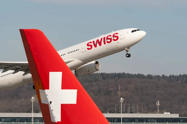 Zurigo Svizzera Febbraio 2022 Swiss International Airlines Airbus A330 343 — Foto Stock