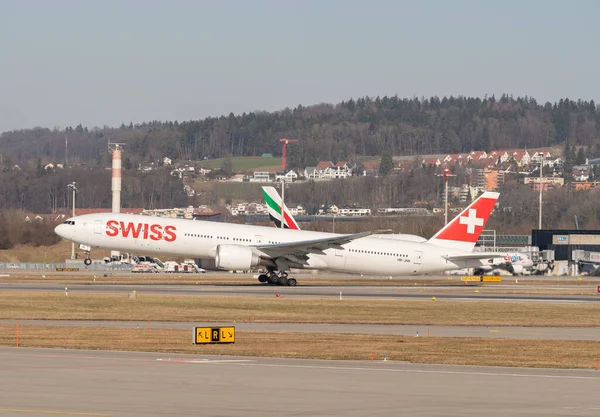 Zürich Schweiz Februari 2022 Swiss International Airlines Boeing 777 300Er — Stockfoto