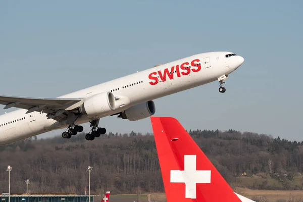 Zürich Schweiz Februar 2022 Flugzeuge Der Swiss International Airlines Vom — Stockfoto