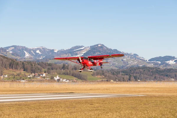 Wangen Lachen Schweiz Februar 2022 Propellerflugzeug Piper 150 Super Cup — Stockfoto
