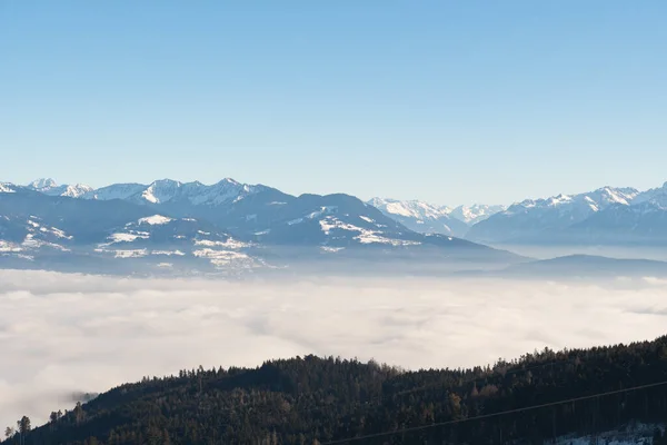 Gais Appenzell Switzerland Січня 2022 Foggy Day Swiss Austrian Rhine — стокове фото