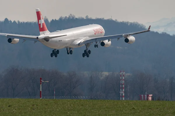 Zurych Szwajcaria Lutego 2022 Swiss International Airlines Airbus A340 313 — Zdjęcie stockowe