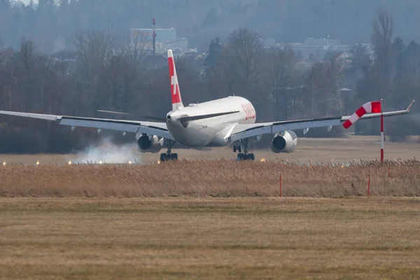 Zurique Suíça Fevereiro 2022 Swiss International Airlines Airbus A330 343 — Fotografia de Stock
